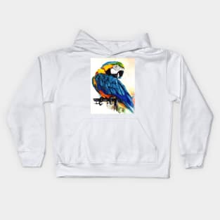 Jinx - Blue Gold Macaw painting Kids Hoodie